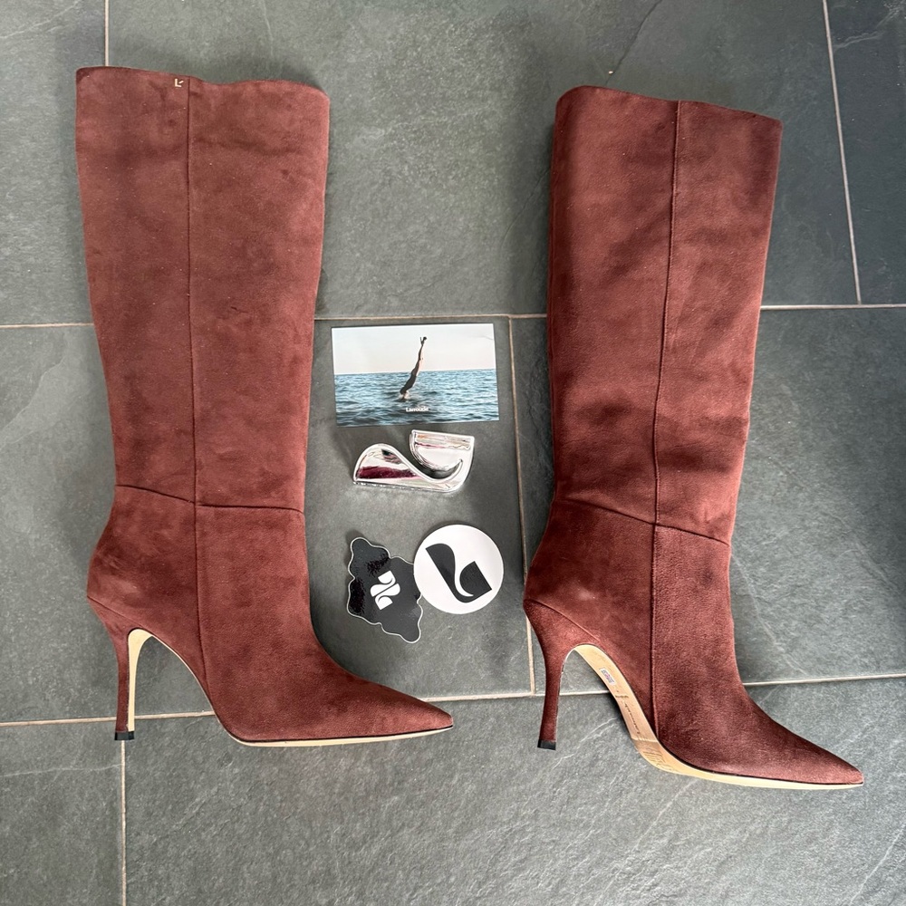 Larroude Rich Brown Heeled Boots